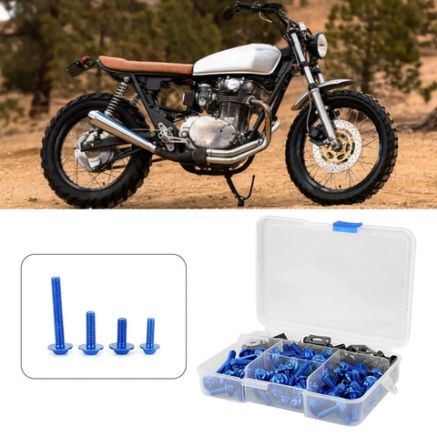 Aluminum Motorcycle Fairing Screw Kit with 177 Pieces M5 and M6 Bolts and M6 Washer Set Universal for Sportbikes