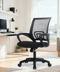Ergonomic Mesh Office Chair With Lumbar Support, Cushioned Seat, Adjustable Height in modern home office setting