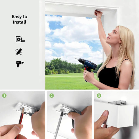 Installation process of Motorized Smart Light Filtering Blind For Window With Remote Control Automatic Blackout Roller Shade