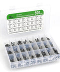 Open storage box of 24 Value 500 Piece Aluminum Electrolytic Capacitor Kit For DIY Electronics Projects And Tinkerers