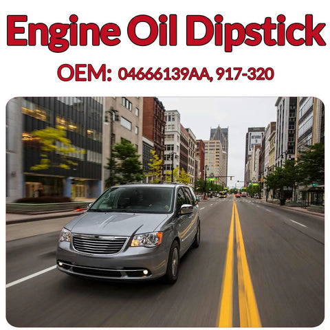 Oil Dipstick Replacement For Chrysler Town And Country 2006 2010 Pacifica 2006 2008 Grand Caravan 3.3L 3.8L Engine Dipstick OEM 04666139AA 917-320 Easy Install Durable Metal Accurate Reading Car Maintenance Upgrade with image of Chrysler minivan on city street