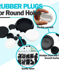 Assorted 100 Pack Silicone Hole Plugs Set White Frosted Surface includes sizes 4mm to 13mm for round holes, ideal for multiple projects.