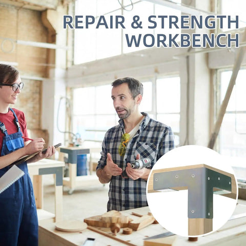 8 Piece Workbench Brackets Kit 3 Way Corner Brackets For 2x4 Wood Fits Actual Size 1.5x3.5 Inches Heavy Duty DIY Build Your Own Custom Work Table Silver