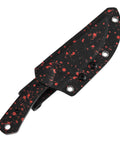 Fixed Blade EDC Knife With 3.69 Inch D2 Drop Point Blade, Beast Tough, G10 handle in black and red Kydex sheath, outdoor tactical use