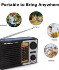 Solar Portable FM AM SW Radio Bluetooth Speaker MP3 Player with Rechargeable Battery LED Flashlight for outdoor use