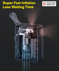 Transparent view of Cordless Tire Inflator With Digital Pressure Gauge 150 PSI Portable Air Pump, highlighting mechanism