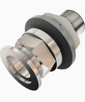 bmotiontech 1-inch baseplate feedthrough bulkhead to KF25 flange adapter, stainless steel, threaded end