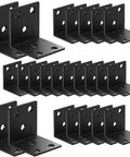 No Fuss Heavy Duty 25 Pack 1.5 Inch L Brackets Featuring 2mm Thick Black Stainless Steel Right Angle Corner Supports.