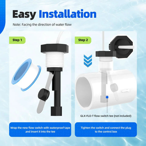 Upgraded Flow Switch Assembly For Hayward Goldline Aqua Rite Salt Chlorine Generator Systems With 15 Foot Cable And Metal Probe Heavy Duty Pool Flow Sensor For Precise Reliable Water Flow And Long Lasting Durability, 1/2 inch threaded install