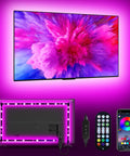 RGB LED Backlight TV Strip For 32 To 60 Inch Screens 9.8 Foot Light Bar With Remote Bluetooth App Control Music Sync USB Powered