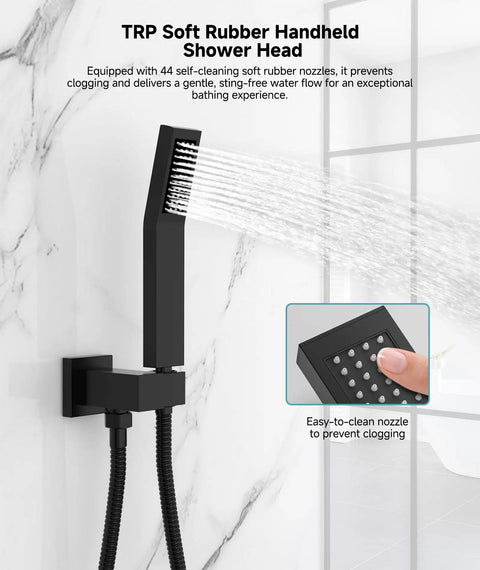 10 Inch Square Rainfall Shower System Matte Black Valve Trim Kit Made From Solid 304 Stainless Steel A Total Game Changer Knocking Your Socks Off With Luxury Spa Vibes And Hassle Free Setup For Serious Bathroom Upgrades