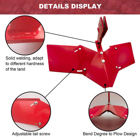 Details of Rear Tine Furrower Kit For Tillers With Adjustable Wing, Compatible With Earthquake Rear Tine Rototillers, Model 15683.