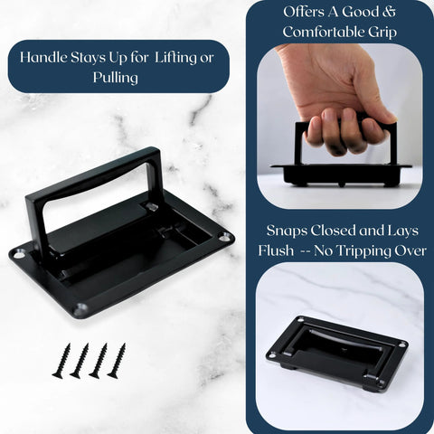 Trap Door Pull Handle Recessed Floor Hatch Flush Door Handle for Access Panels Tool Boxes Cabinets and Drawers 1 Pack