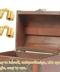 Set Of 6 8 Mm Hidden Brass Hinges For Cabinets And Jewelry Boxes With 180 Degree Opening Invisible Mount Gold Finish DIY Hardware For Small Boxes And Easy Craft Projects shown with open wooden box