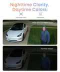 Comparison of night vision with Four Camera Wireless Outdoor Security Kit With 360 Pan And Tilt Auto Tracking 2K Solar Powered Security Cameras AI Detection For Humans Vehicles Pets Faces With Local Storage No Monthly Fee.