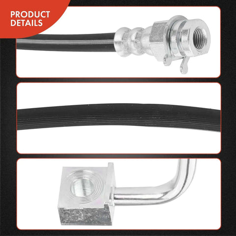 Close-up of Front Brake Hydraulic Hose For Ford F 250 And F 350 1980 1994 4WD Front Left And Front Right Passenger Side Replacement
