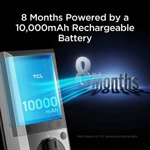 Next Level Palm Vein Smart Lock With Heavy Duty Deadbolt displaying 10,000mAh battery feature for secure front doors.