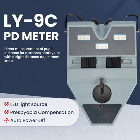 Digital Pupil Distance Meter PD Meter With Pupilometer For Eyeglasses Optical Precision Tool High Accuracy PD Measurement Electronic Pupil Distance Gauge Eye Care Instrument With Smart Sensor front view with digital display and adjustment knobs