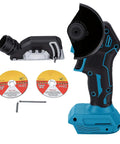 Badass 2 In 1 Mini Cordless Angle Grinder Meets Slick Brushless Circular Saw with cutting discs and wrench.
