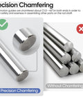 Heavy Duty 16mm x 300mm Linear Motion Rods Set Of 2 Chrome Case Hardened Shafts For 3D Printers CNC Robotics And DIY Projects, 45# Carbon Steel Hardened To HRC55 To 62, Wear Resistant And Corrosion Resistant. Precision chamfered rod ends