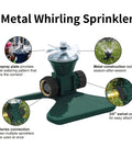 Heavy Duty Metal Square Lawn Sprinkler 360 Degree Rotary Water Sprinkler For Yard And Garden showing metal construction.
