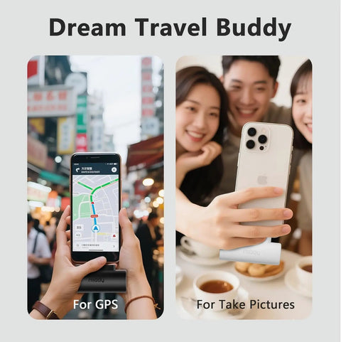 Grab And Go Mini Portable Charger Packing Sleek Built In Usb C Cable Plug Right Into Device No Tangled Cords To Deal With Pocket Sized Power Bank For Daily Grinds And Weekend Rides used for GPS and taking pictures.