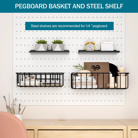 Pegboard Organizer Kit With Bins, Transparent Cups, Wire Baskets, Paper Towel Holder And Hooks, 42 Piece Pegboard Accessories Set