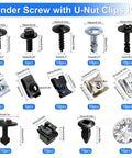 Shop Grade Auto Repair Fastener Assortment With 130 Pieces U Nut Clips Body Bolts Screws And Push Retainers For Bumper Fender Trim Panels displays various fender screws and clips.