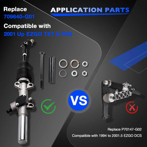 TXT PDS Front King Pin Tube Bushing Repair Kit for Gas or Electric Golf Carts, component comparison vs old model