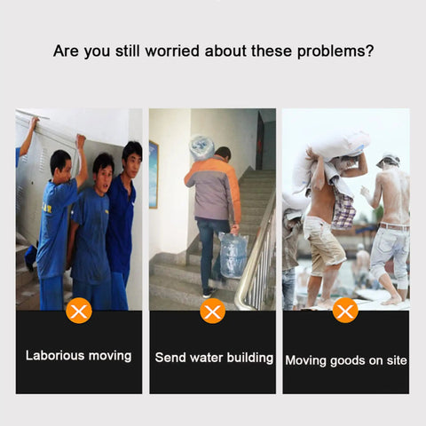 Image showing challenges of moving heavy loads, highlighting labor, stairs, and outdoor carrying, related to Super Slick Electric Stair Climber Cart That Folds Like A Champ With Massive Battery Life To Haul Heavy Cement Or Sand Up Stairs Without Breaking A Sweat At 550 Pounds Capacity Plus Smooth Motorized Grip For Any Tough Job.