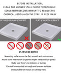 Total Bath Upgrade Slick Non Slip Shower Mat With Rock Solid Suction Cups and Quick Drain Holes for Fast Drying showing installation surface requirements.