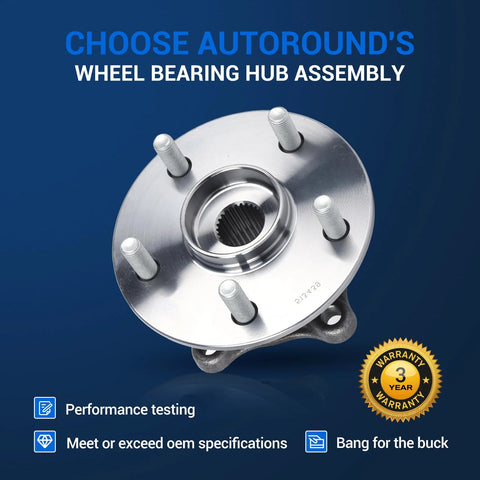 Plug-And-Play Front Wheel Bearing And Hub Assembly 513439 Pair Compatible With Toyota Camry 2018-2022 shown from top angle.