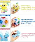 76 Pack Sensory Fidget Toys Set with Sea Urchin Stress Ball, Rainbow Magic Ball, Infinity Cube for Stress Relief and Anti Anxiety