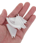 Plastic Spiral Pusher Kit 10 Pcs For Vending Machines With White Scrapers, Easy Install, Universal Compatibility, Keeps Baffles Clean And Product Display Sharp, Maintenance Tools For Retail. White plastic vending machine pushers in hand, 10 pcs