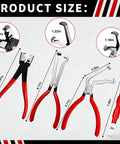 5 Piece Electrical Disconnect Pliers Kit With Gloves For Quick Release Auto Connector Tool product sizes and dimensions