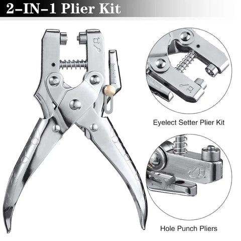 Eyelet Pliers Kit 3 16th Inch 5mm With 100 Grommets For Leather Fabric Belts Shoes And Clothes Repair Easy To Use Eyelet Tool Set