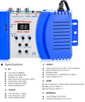RF Modulator For TV Transforms HDMI Or CVBS RCA Into RF Coaxial, VHF UHF Output, front view with connectors and specifications