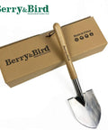 19.8 Inch Round Point Digging Shovel With Wood Handle Stainless Steel Spade Pro Grade With Serrated Edge for Easy Yard Work