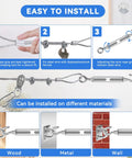 Heavy Duty Batting Cage Cable Tension Kit with 165 Ft Galvanized Steel Wire, installation steps for backyard setup