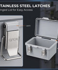 Rugged IP67 Outdoor Electrical Junction Box ABS Weatherproof Enclosure featuring stainless steel latches for easy access.