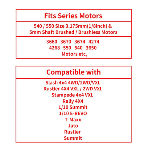 Text showing compatibility list for Durable Metal Spur Gear Set 54T 32P With 15T 17T 19T Pinions For Traxxas models