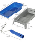 4 Inch Paint Roller Tray Kit With 22 Pack Liners Thickened Plastic Tray Reusable Gray Tray And 4 Inch Roller Frame