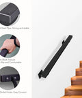 Heavy Duty 24 Inch Steel Stair Handrail Wall Mount Square Pipe Grab Bar For Indoor Outdoor Steps Deck Porch Rust Proof Iron Safety Rail Rock Solid Build To Keep Your Space Secure And Stepping Easy At Home, matte black finish.