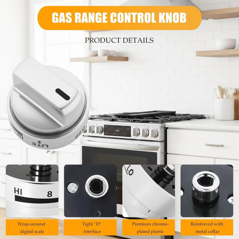 Replacement Knobs For LG Gas Range Models LRG3060ST, LDG3016ST, And LRG3193ST, durable D-type iron ring bore, installation view