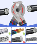 Industrial Grade 18 Inch Cable Cutters Heavy Duty T8 Alloy Steel Wire Cutters Built Tough For Crushing Copper And Aluminum Cables Easily With Rock Solid Hrc56 Blades cutting various wire types.