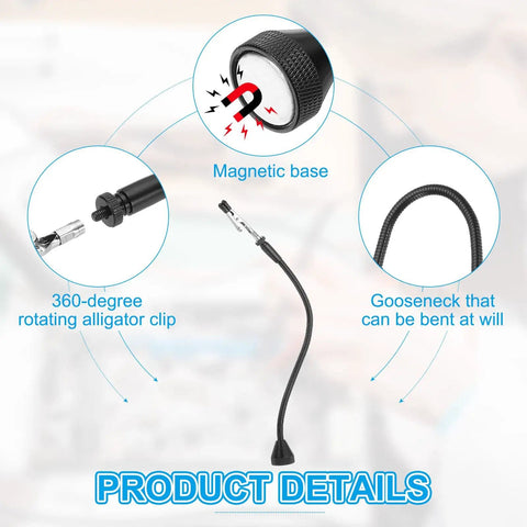 Product details of 4 Pack Helping Hands Soldering Clamps with magnetic gooseneck metal arms and alligator clips.