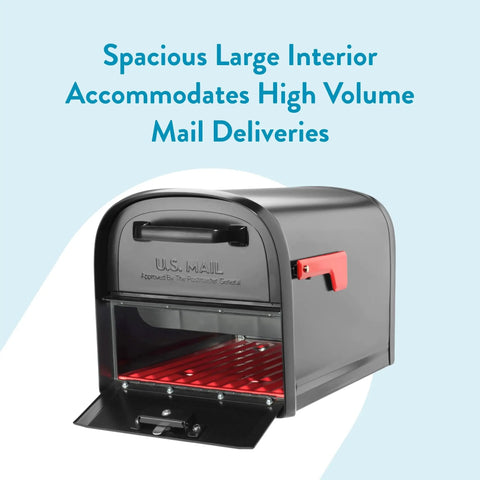 Locking Parcel Mailbox X Large Pewter Built Like A Tank, Heavy Duty Galvanized Steel With Rust Resistant Powder Coat Finish
