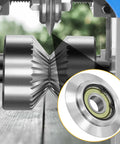 Two Pack Upgraded Replacement Blades With 65Mn Spring Steel For Copper Wire Stripping Machines And Powered Cable Strippers, Reusable Bearings, Easy Blade Swap shown in use
