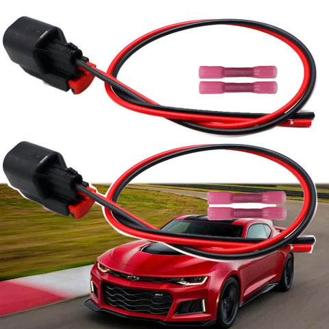 Two Pack 2 Pin Side Marker Light Connector Pigtail For 2015 2020 Chevrolet Camaro Harness Wiring Plug 34062-0028 with car background