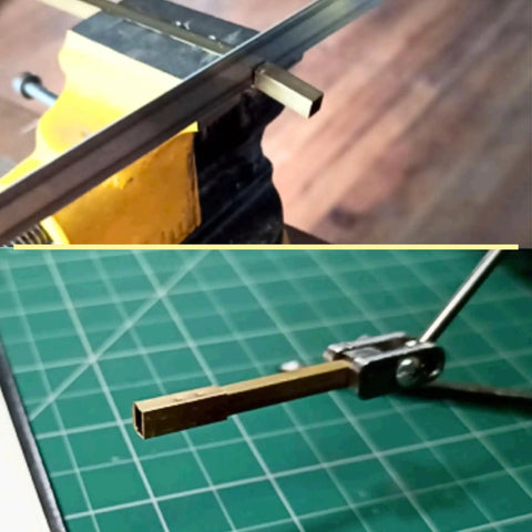 Beginner Stop Motion Metal Kit For Animators With Brass Square Tubes In Three Sizes One Eighth Inch Five Thirty Second Inch And Three Sixteenth Inch Twelve Inch Lengths Made In USA brass armature rig in clamp